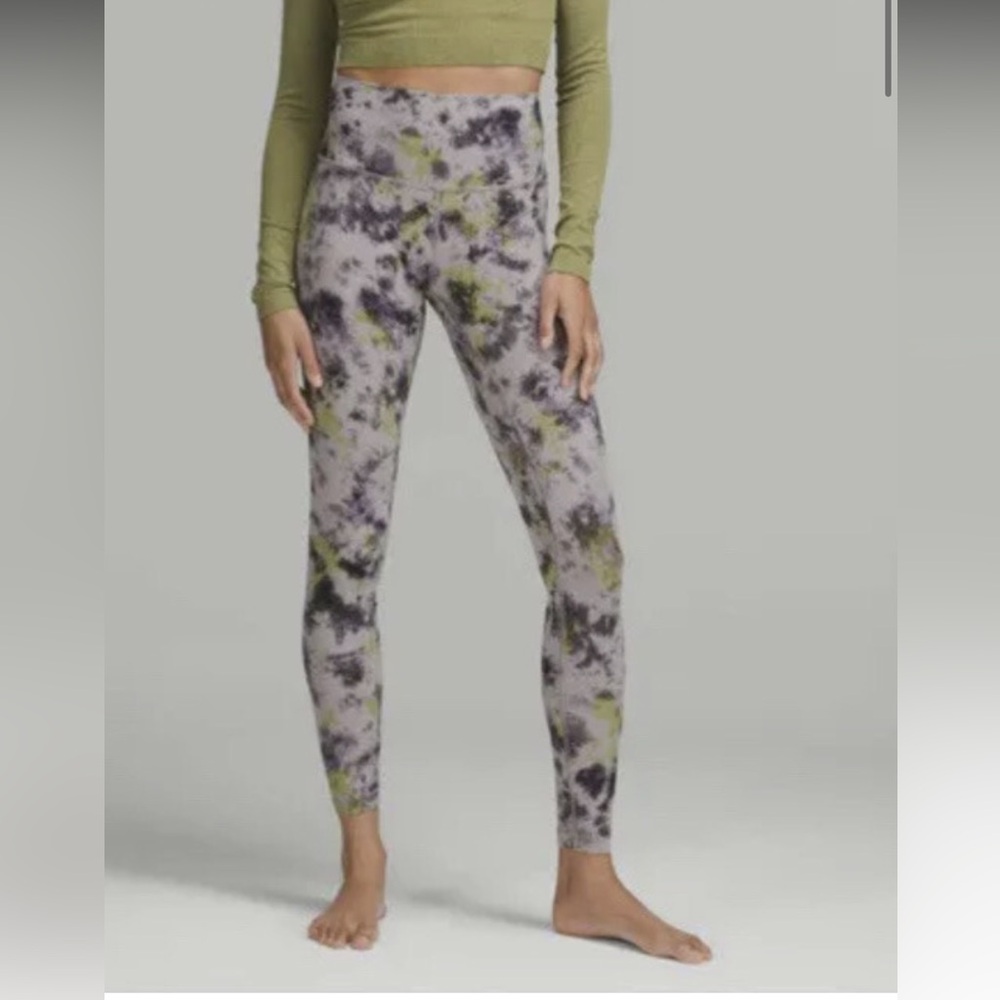 Lululemon Athletica Tie-Dye Leggings - Black and Green